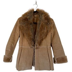 Vintage Guess leather Jacket fur collar